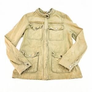 Free People Green Military Tab Pocket Jacket Size Large